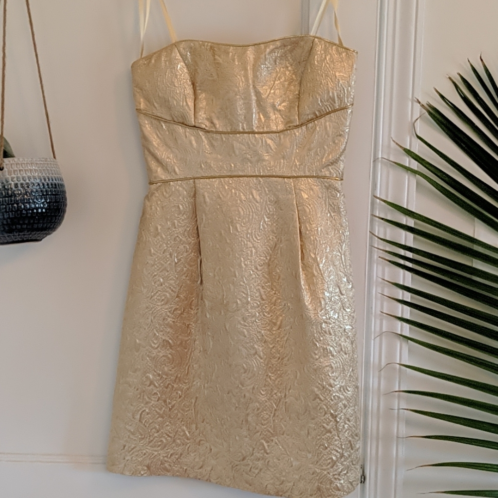 Max & Cleo gold cocktail dress
